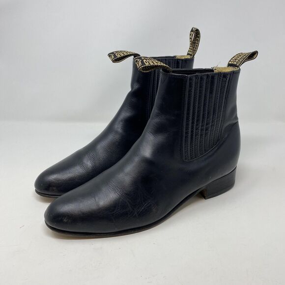 EL Besserro Boots Mens Size 29.5 Black Leather Chelsea Ankle Dress Pull On main image 7